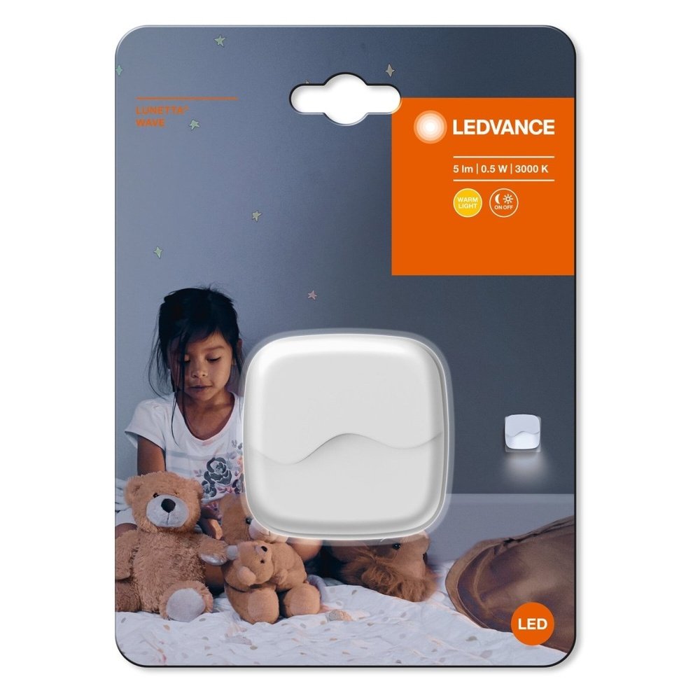 Orientacyjna nocna lampka LED dla dzieci przewodowa LUNETTA WAVE - eshop LEDVANCE 4058075399662 Orientacyjna nocna lampka LED dla dzieci przewodowa LUNETTA WAVE - eshop LEDVANCE 4058075399662