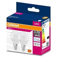 2x Żarówka LED P45 Kulka E14 4.9W = 40W 470lm 6500K Zimna 200° VALUE CLASSIC - Poland LEDVANCE e - shop 4058075479258