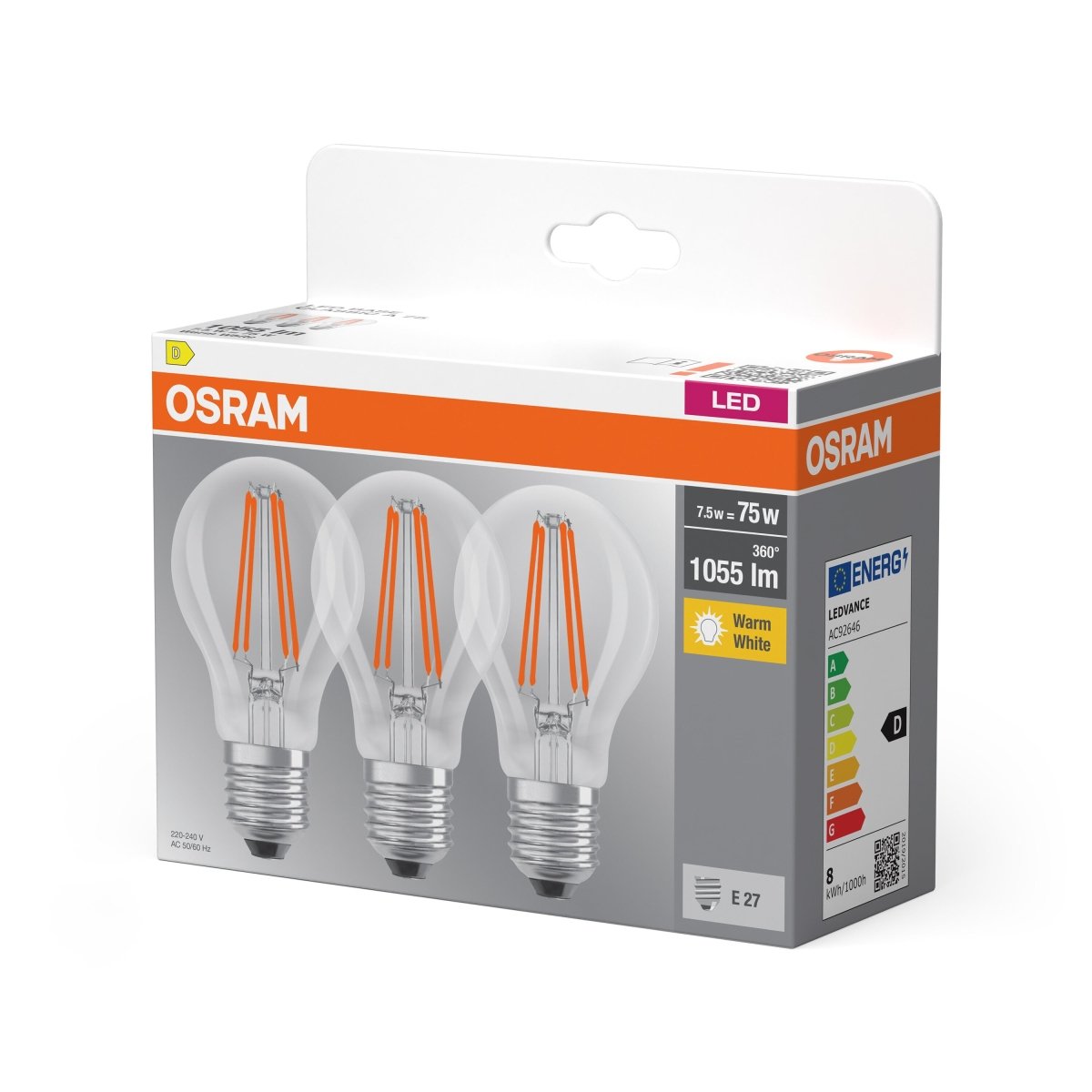 3 x lampa LED E27 2700K 1055lm Klasyczna - Poland LEDVANCE e-shop 4058075592414