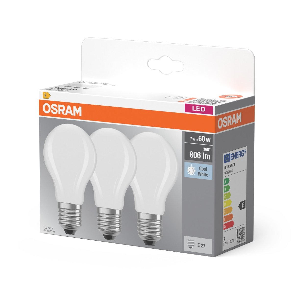 3 x lampa LED E27 6,5W 4000K 806lm Neutralna Barwa - Poland LEDVANCE e-shop 4058075592452