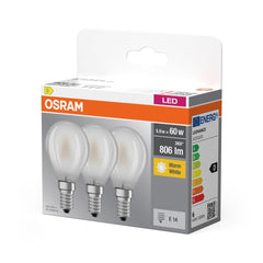 3 x lampa LED klasyczny krztałtKulistej E14 5,5W 2700K 806lm - Poland LEDVANCE e-shop 4058075592599