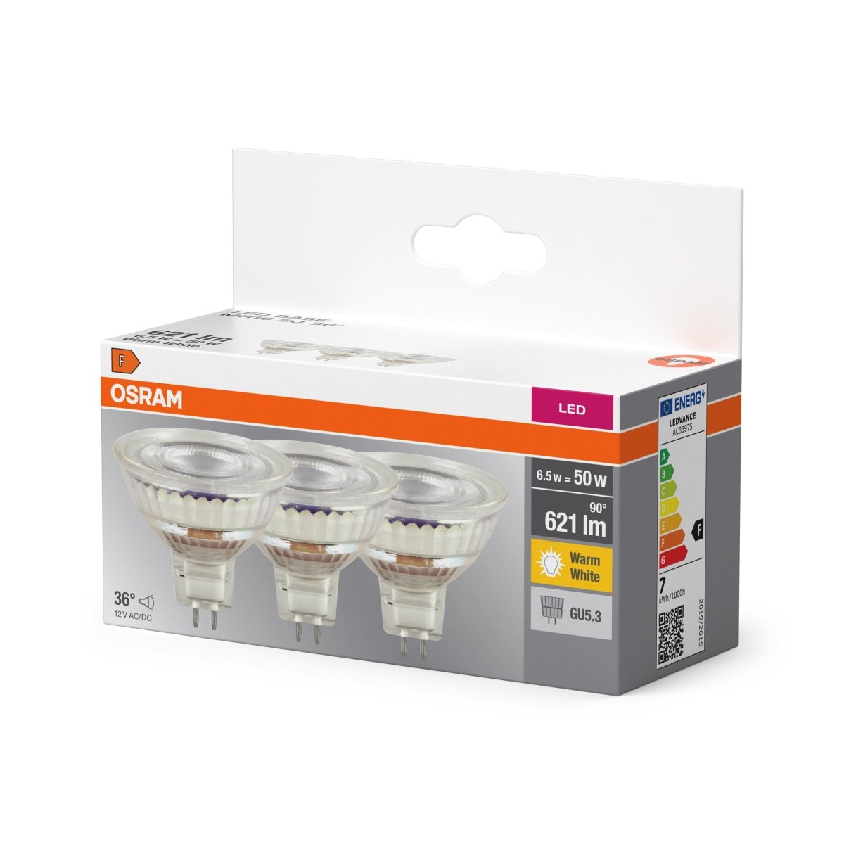 3 x reflektorowa Lampa LED MR16 z trzonkiem bolcowym GU5.3 6,5W - Poland LEDVANCE e-shop 4058075626485