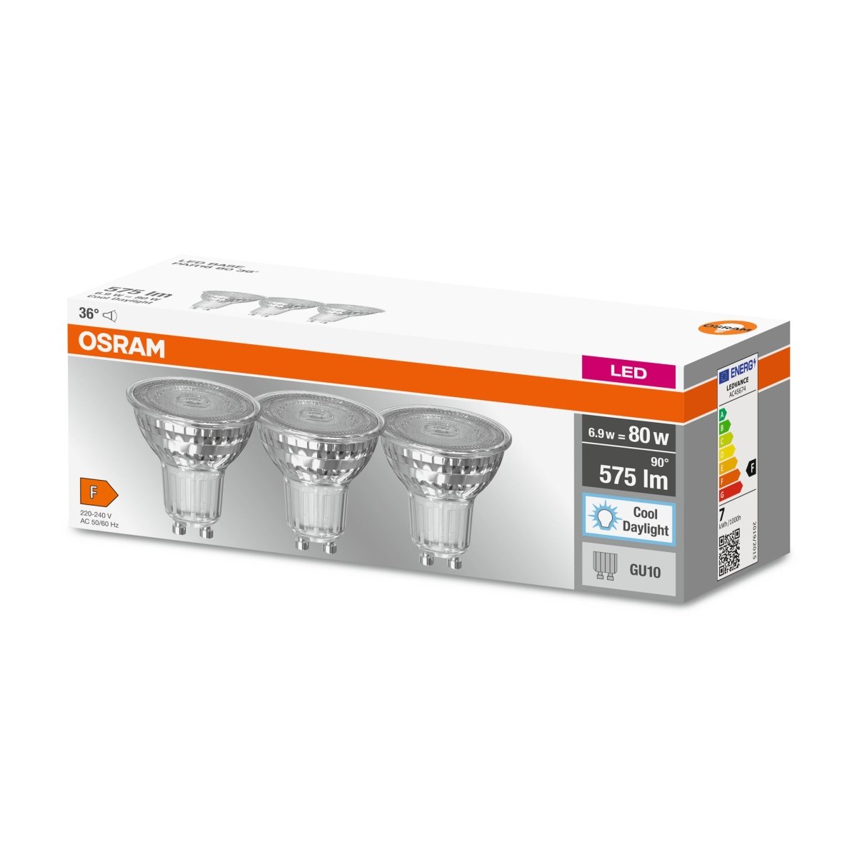 3 x reflektorowa Lampa LED PAR16 z trzonkiem GU10 6,9W 6500K - Poland LEDVANCE e-shop 4058075614550