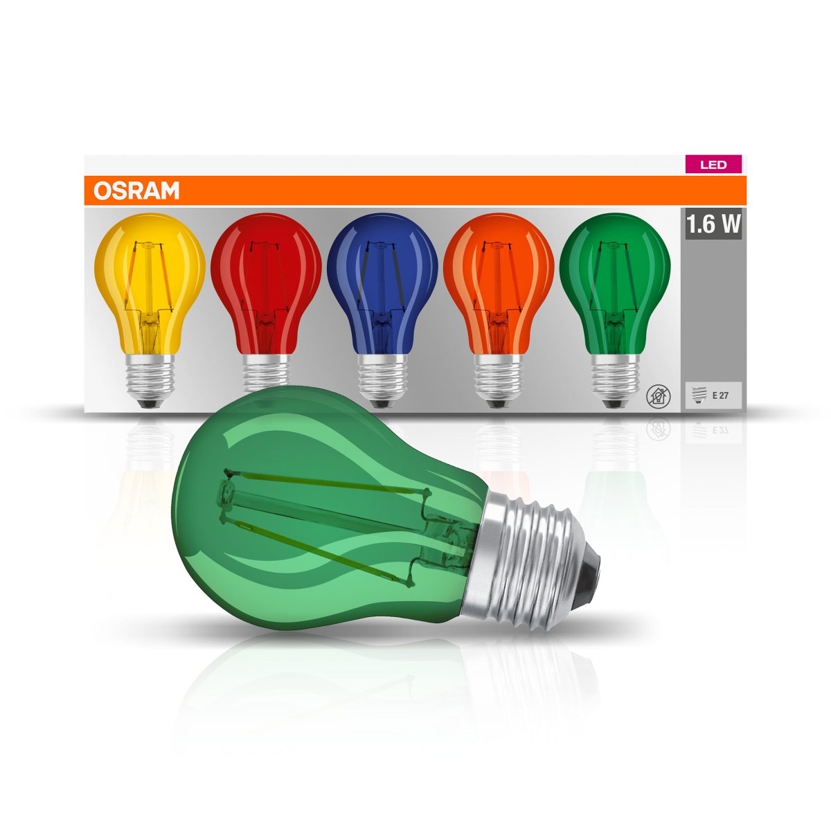 5 x kolorowa Lampa LED w kształcie klasycznej żarówki - Poland LEDVANCE e-shop 4058075058460