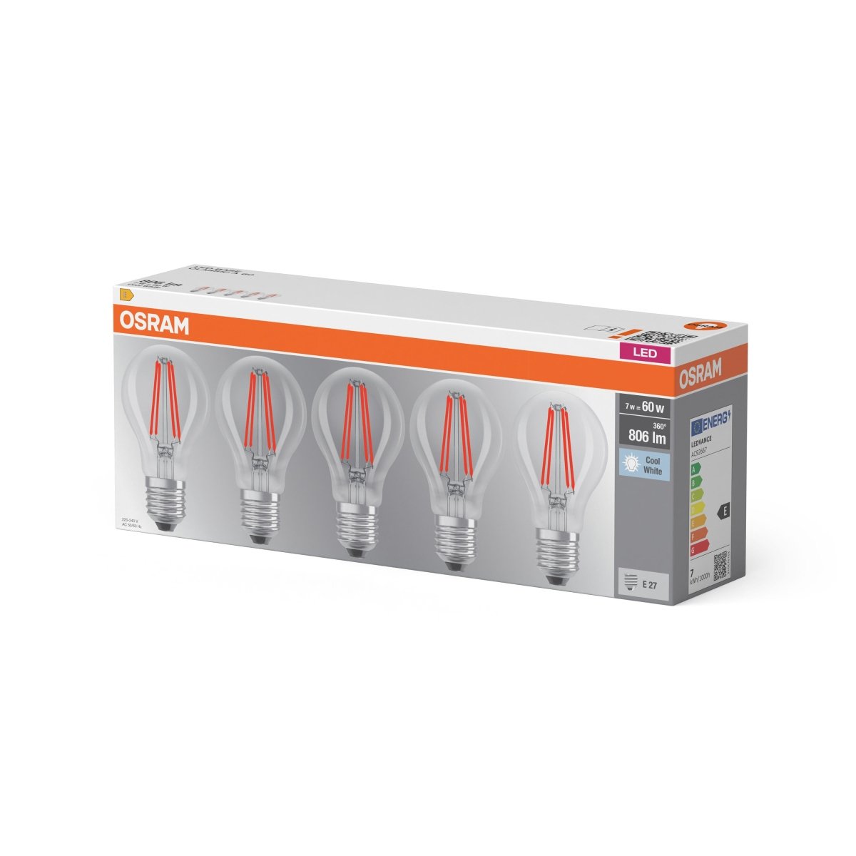 5 x lampa LED E27 6,5W 4000K 806lm Neutralny Klasyczny Styl - Poland LEDVANCE e-shop 4058075466517