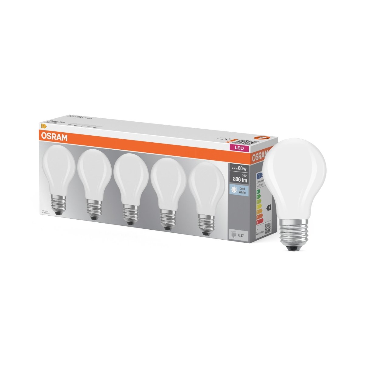 5 x lampa LED E27 6,5W 4000K 806lm Uniwersalny Kształt - Poland LEDVANCE e-shop 4058075466531