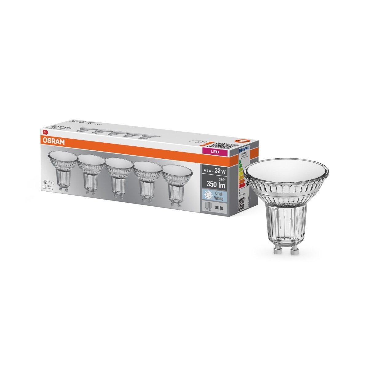 5 x reflektorowa Lampa LED PAR16 z trzonkiem GU10 4,3W 4000K - Poland LEDVANCE e-shop 4058075466555