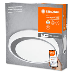 Lampa sufitowa LED WiFi ORBIS MOON GR 34W, SMART, okrągła, ściemnialna, regulowana biel, 480x480 mm