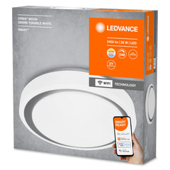 Lampa sufitowa LED WiFi ORBIS MOON GR 26W, SMART, okrągła, ściemnialna, regulowana biel, 380x380 mm