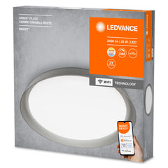 Lampa sufitowa LED WiFi ORBIS PLATE GREY 26W, SMART, okrągła, regulowana biel, 430 mm