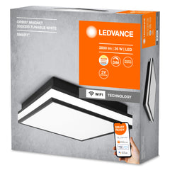 Lampa sufitowa LED WiFi ORBIS MAGNET BLACK 26W, SMART, kwadratowa, regulowana biel, 300x300 mm
