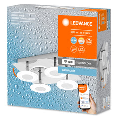 Lampa sufitowa LED WiFi ORBIS WALL WAVE 26W, SMART, do łazienki, kwadratowa, 4 źródła LED, IP44, regulowana biel, 300x300 mm