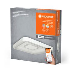 Lampa sufitowa LED WiFi ORBIS STELLA 32W, SMART, kwadratowa, RGB, kolor obudowy biały, regulowana biel, 485x485 mm