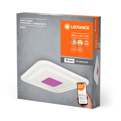 Lampa sufitowa LED WiFi ORBIS SADDIE 32W, SMART, kwadratowa, RGB, kolor obudowy biały, regulowana biel, 500x500 mm
