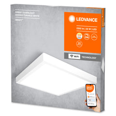 Lampa sufitowa LED WiFi ORBIS DOWNLIGHT SURFACE 22W, SMART, kwadratowa, ściemnialna, regulowana biel, kolor obudowy biały, 400x400 mm