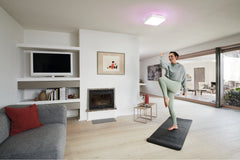 Lampa sufitowa LED WiFi ORBIS BACKLIGHT WHITE 28W, SMART, kwadratowa, RGB, regulowana biel, 350x350 mm