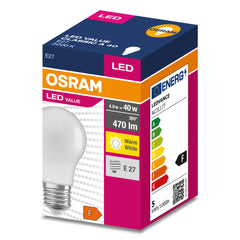 ŻARÓWKA LED VALUE CLA40 4.9W 3000K ciepła biała 470LM 230V FR E27