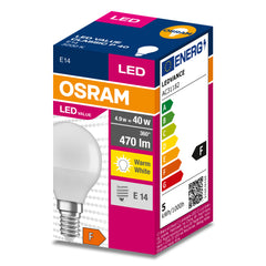 Żarówka LED P45 Kulka E14 4.9W = 40W 470lm 3000K Ciepła 200° VALUE