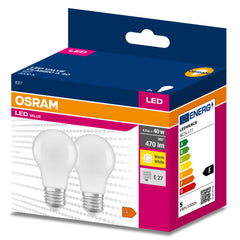 Żarówka LED OSRAMVALUE CLAS A 40  4.9 W/3000 K E27 2pak