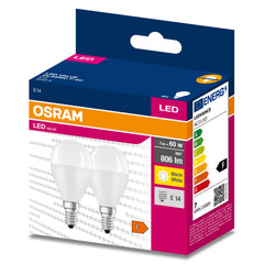 Żarówka LED OSRAMVALUE CLAS P 60  6.5 W/3000 K E14 2pak