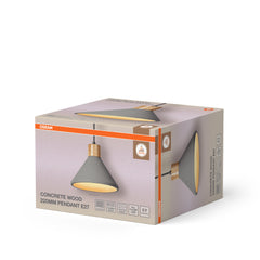 OSRAM Decor Concrete Wood Wisząca 220 mm E27 ciemnoszary