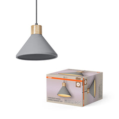 OSRAM Decor Concrete Wood Wisząca 220 mm E27 ciemnoszary