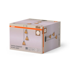 OSRAM Decor Raffia Wisząca płytowy 3x E27 zielony