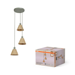 OSRAM Decor Raffia Wisząca płytowy 3x E27 zielony