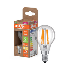 Lampa LED OSRAMP 40 efficiency class B 2.5W 827 Clear E14