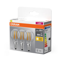 Żarówka LED OSRAMBase Classic P 60 Fil 5.9W 827 Clear E14