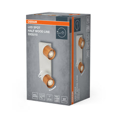 Lampa punktowa LED OSRAMSpot Half Wood Line 2xGU10 biały