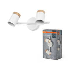 Lampa punktowa LED OSRAMSpot Stamp 2xGU10 biały and Wood