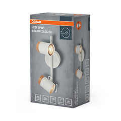 Lampa punktowa LED OSRAMSpot Stamp 2xGU10 biały and Wood