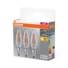 Żarówka LED E14 4W BASE 3 szt., Fil, barwa ciepła
