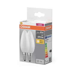 Żarówka LED E14 4W BASE 2 szt. świeczka, retrofit, barwa ciepła