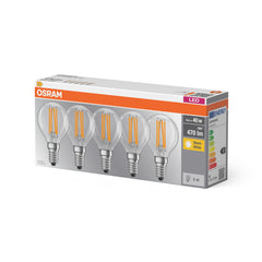 Żarówka LED E14 4W BASE 5 szt., Fil, barwa ciepła