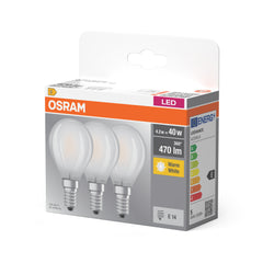 Żarówka LED E14 4W BASE CLASSIC 3 szt., kulka, retrofit, barwa ciepła
