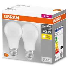 Żarówka LED E27 8,5W BASE CLASSIC 2 szt., matowa, barwa ciepła