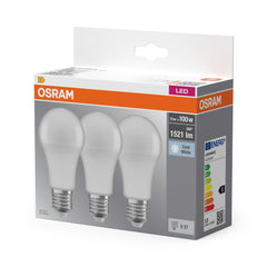Żarówka LED E27 6,5W BASE 3 szt., matowa, barwa zimna