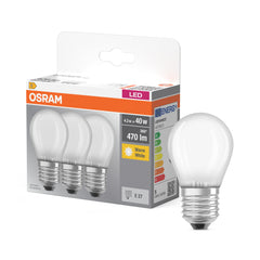 Żarówka LED E27 4W BASE CLASSIC 3 szt., matowa, barwa ciepła