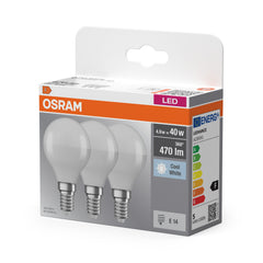 Żarówka LED E14 4,9W LED BASE 1 szt. kulka, matowa, barwa zimna