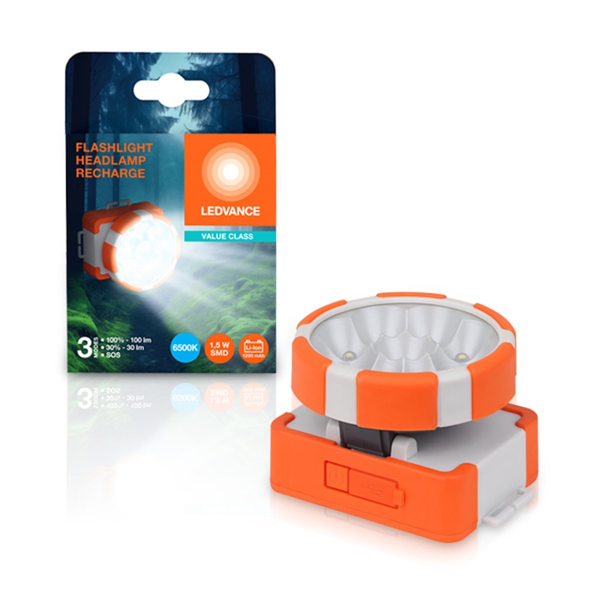 Czołowa akumulatorowa Latarka LED, góra/dół, zimnobiała - Poland LEDVANCE e-shop 4099854175527