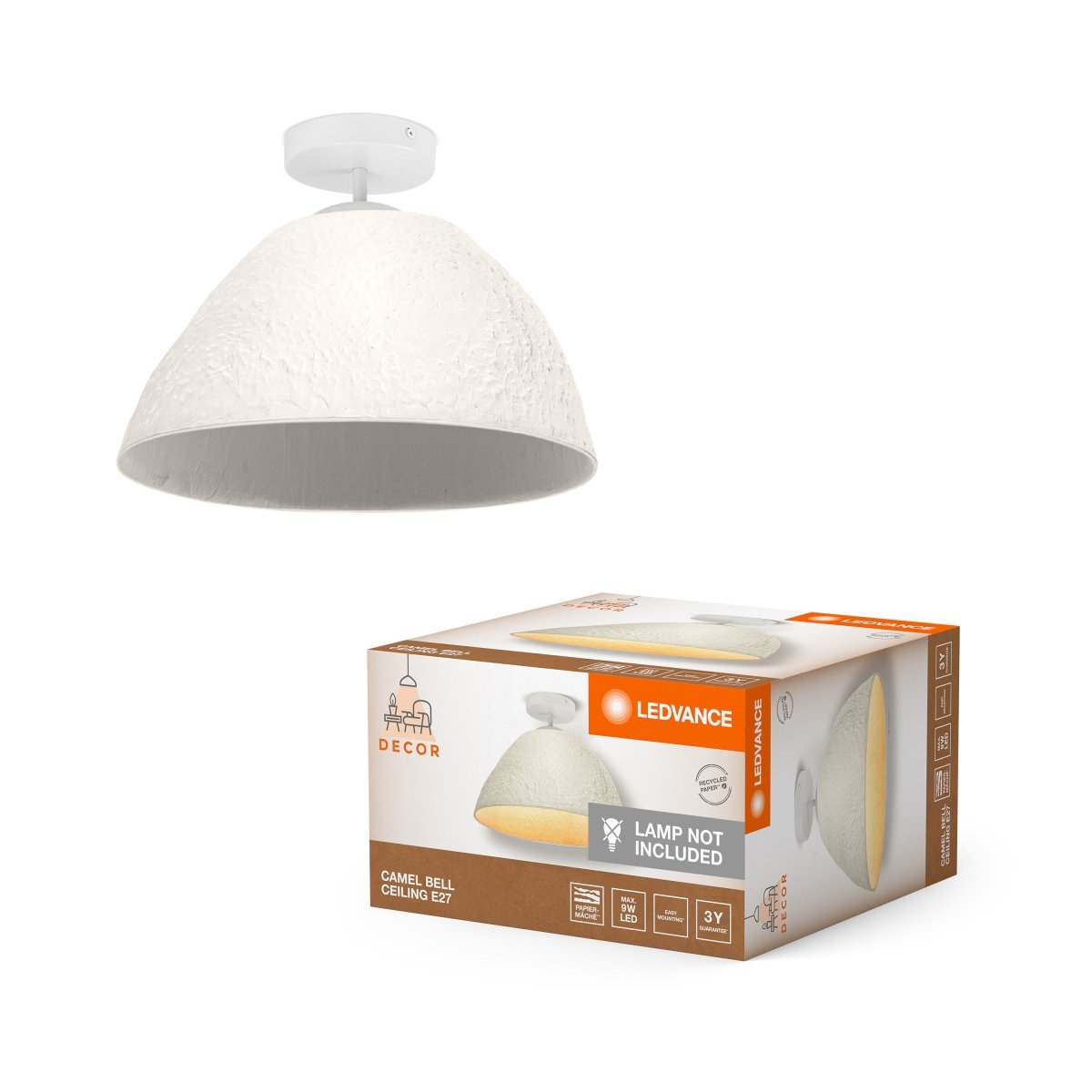 Dekoracyjna Oprawa LED Papierowa E14 i E27 Ciemna - Poland LEDVANCE e-shop 4058075837805