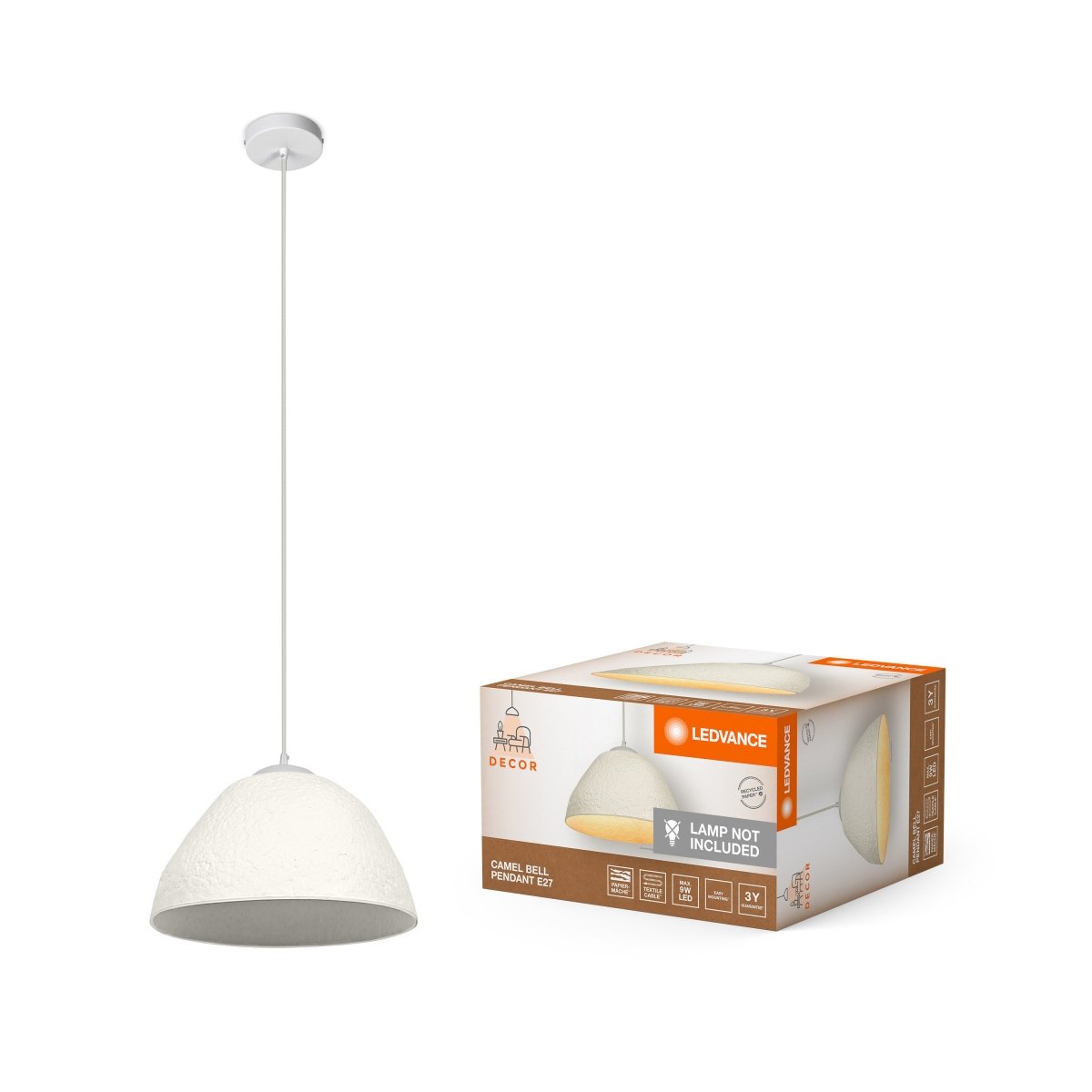 Dekoracyjna Oprawa LED Papierowa E14 i E27 Jasna - Poland LEDVANCE e-shop 4058075837782