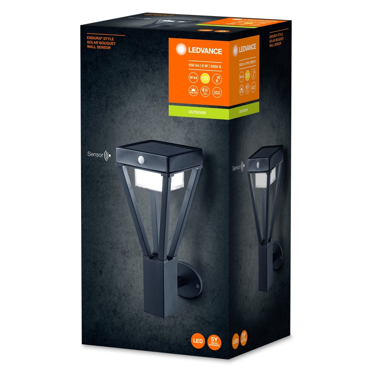 Kinkiet zewnętrzny LED ENDURA STYLE SOLAR BOUQUET Wall sensor black - Poland LEDVANCE e-shop 4058075564541