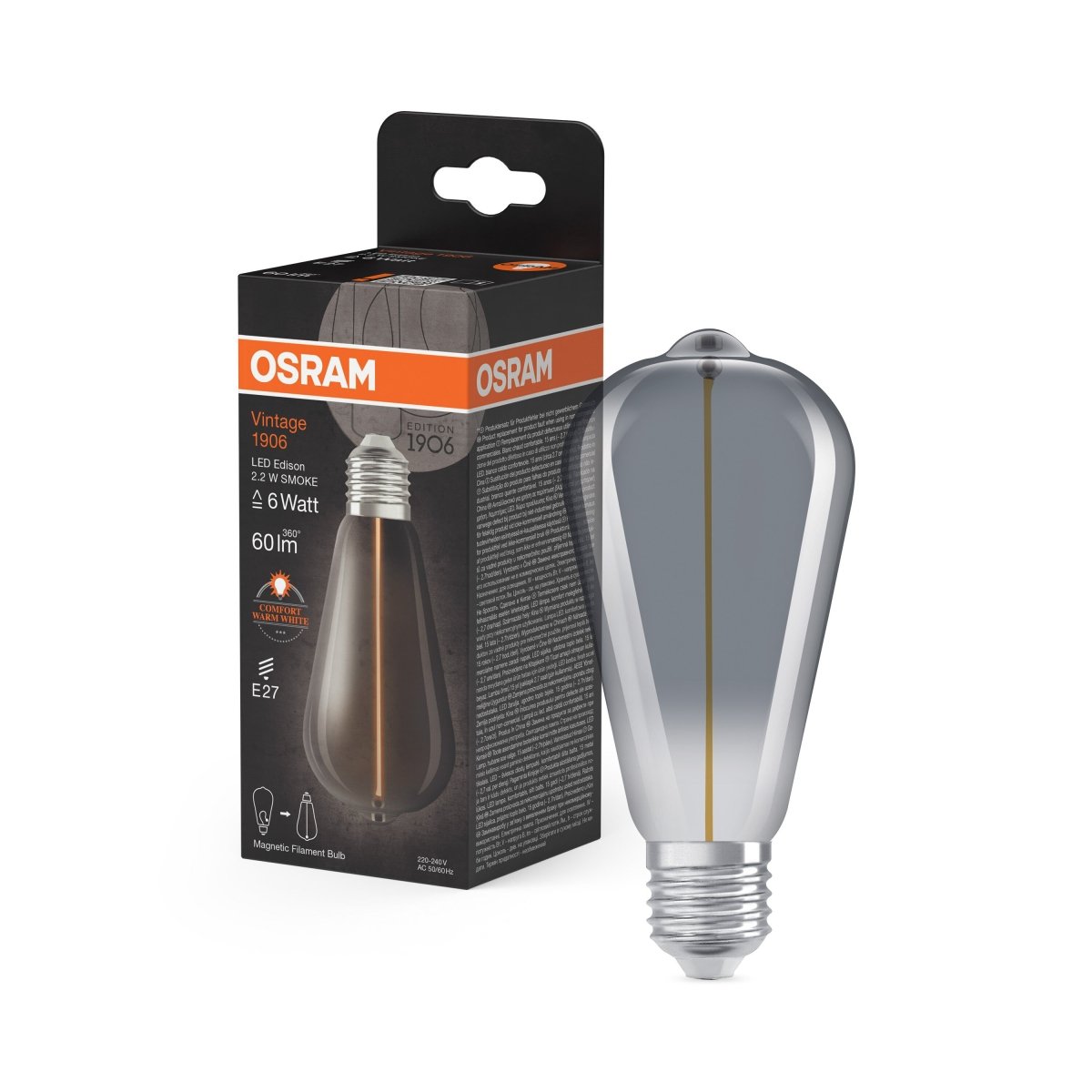 Lampa LED dekoracyjna żarówki Edison E27 1800K 60lm - Poland LEDVANCE e-shop 4099854049897