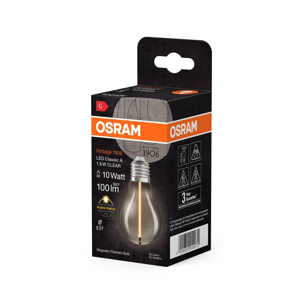 Lampa LED dekoracyjna żarówki Edison E27 1,8W 2700K 100lm - Poland LEDVANCE e-shop 4099854049972