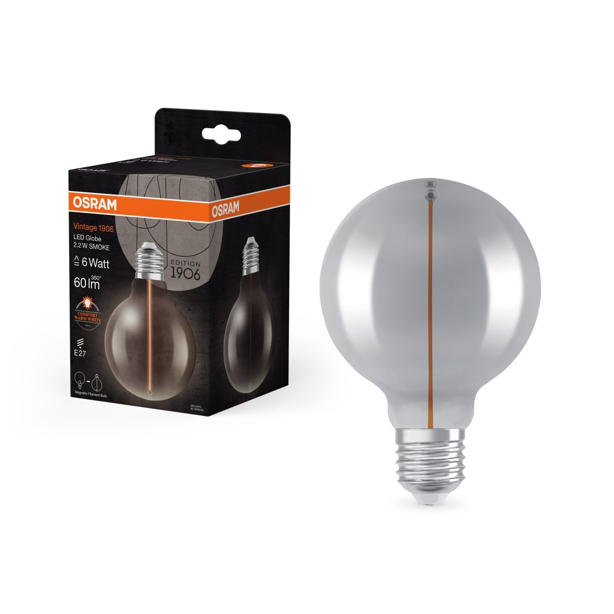 Lampa LED dekoracyjna żarówki Edison E27 2,2W 1800K 60lm - Poland LEDVANCE e-shop 4099854049958