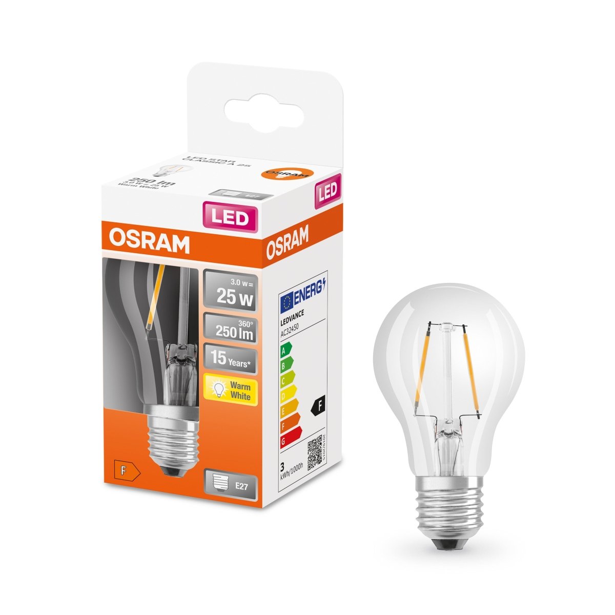 Lampa LED E27 2,5W 2700K 250lm Klasyczny Model - Poland LEDVANCE e-shop 4058075434165