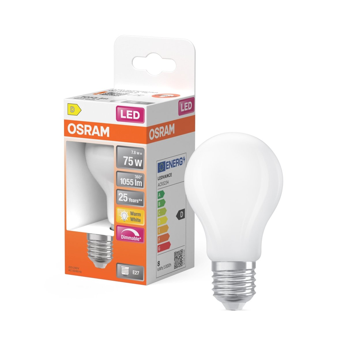 Lampa LED E27 7,5W 2700K 1055lm Ściemnialna - Poland LEDVANCE e-shop 4058075112094